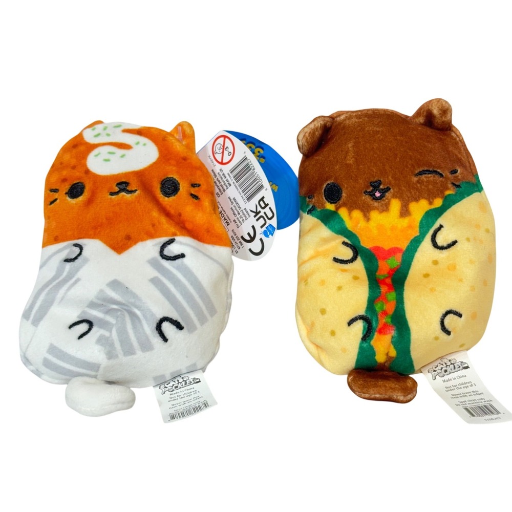 Cats vs Pickles 4" Fish n Chips and Taco Cat Plush 2pk